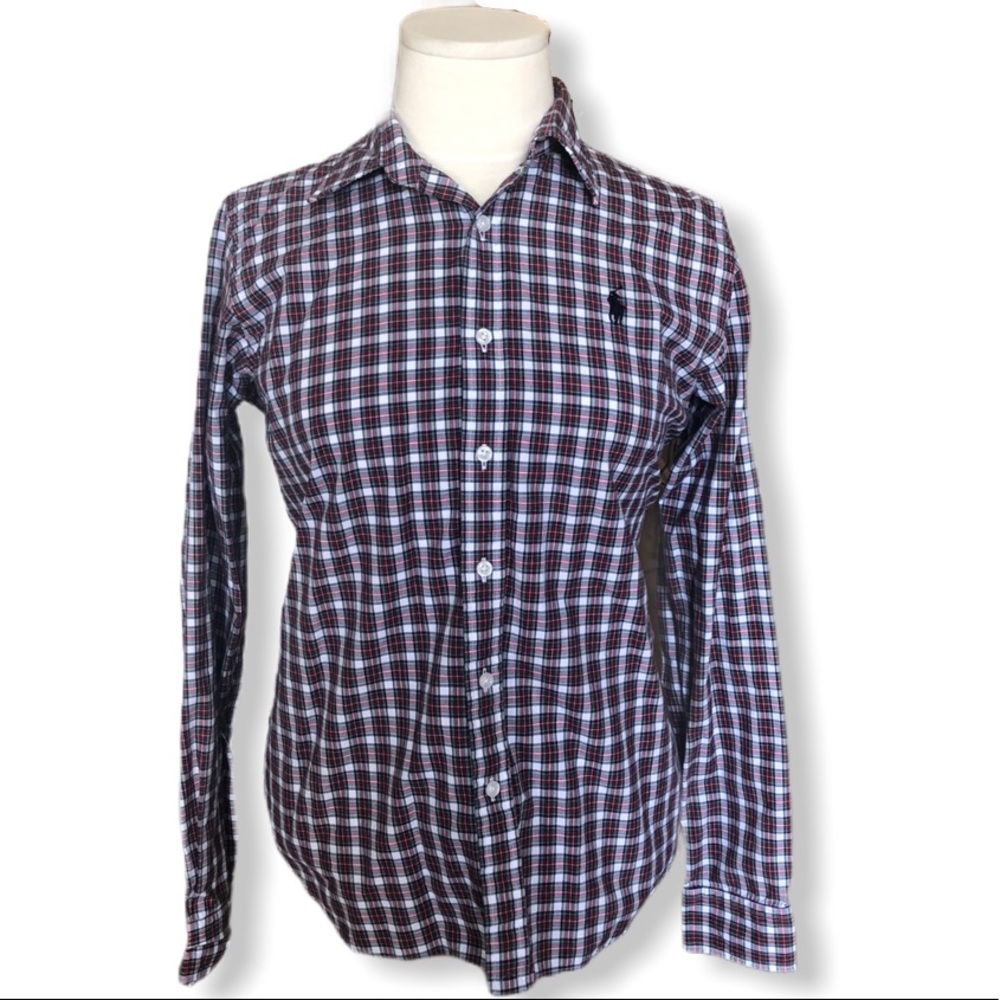 Ralph Lauren Sport Tartan Plaid Button Down Top 12